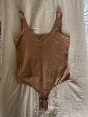 Women’s Scoop Neck cotton and spandex Bodysuit - Brown